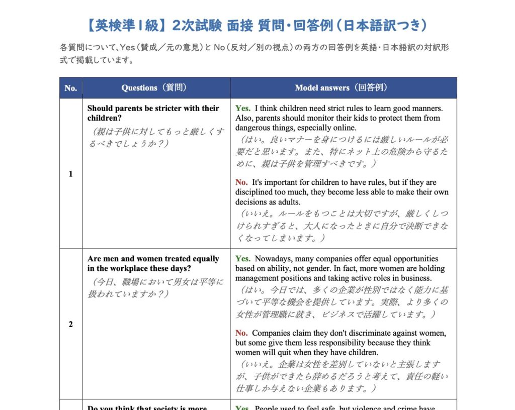 準1回答例